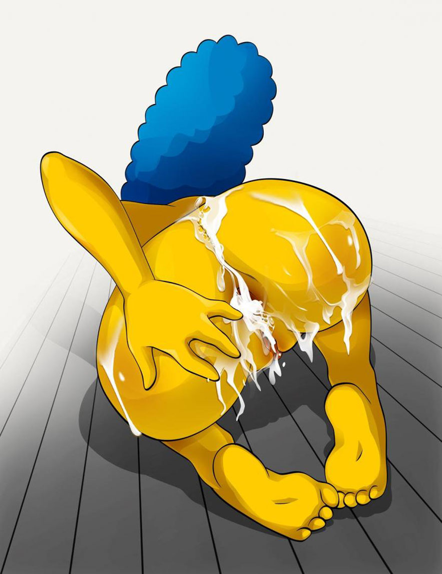 Ass Up Marge Simpson With Her Cartoon Ass Covered In Cum